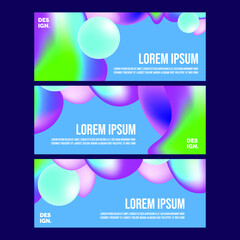 set of abstract neon fluid banner for landing page web or print element. clipping mask liquid vector