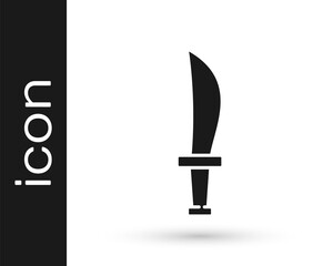 Black Pirate sword icon isolated on white background. Sabre sign. Vector.