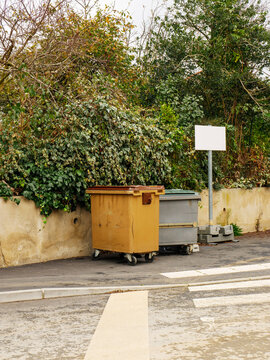 garbage bin in the street
