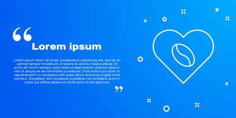 White line Coffee Lovers icon isolated on blue background. I love coffee. Vector Illustration.