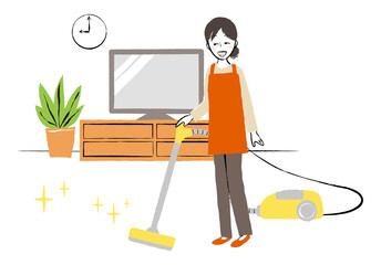 illustration of people and cleaning