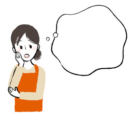 illustration of a lady thinking something