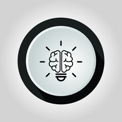 Idea in circle. Vector illustration. Idea line Icon.