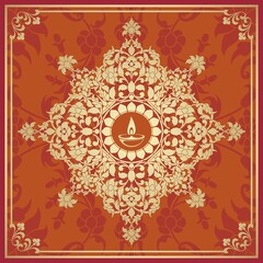 Oil lamp, Diwali greetings , royal Rajasthan, India	