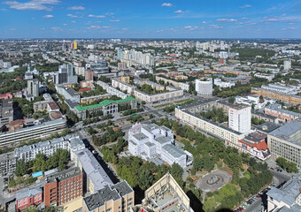 Naklejka premium High angle view of the north-eastern side of Yekaterinburg, Russia
