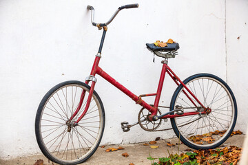Naklejka na ściany i meble Retro Bicycle with vintage overlay