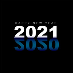 2021 Happy New Year logo text design for greeting card, calendar or any design. 2021 number design template.