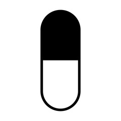 Medicine pill flat capsule icon. Vector sign isolated on white background. Pharmacy illustration