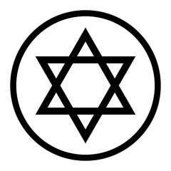 David star icon, israel symbol of religion judaism. Hexagram jerusalem symbol. Biblical flat seal