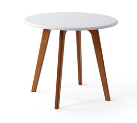 Single dining table on white background