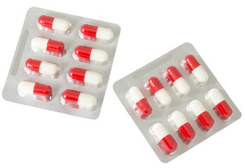 Pack of pills isolated on white