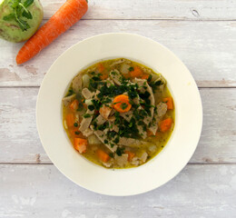 Flädle Suppe / vegetable soup with carrots