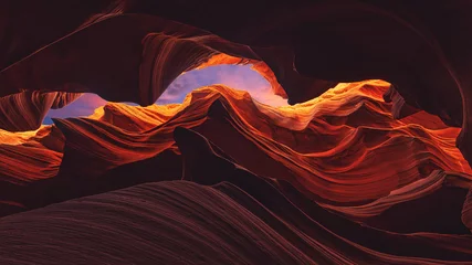 Poster Antelope Canyon arizona abstract background. Slot canyon antelope near page, arizona © emotionpicture