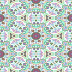 Pattern mosaic kaleidoscopic seamless generated texture, ornament, fragile, fractal, material, abstract render background