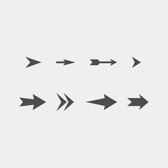 Arrows flat vector icons set