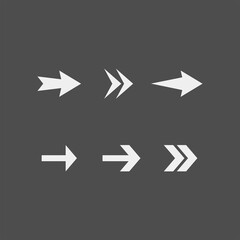 Arrows flat vector icons set