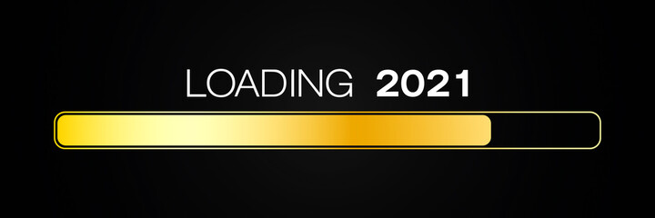 loading bar in gold with the message loading 2021
