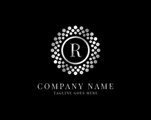 elegant circle letter R logo template