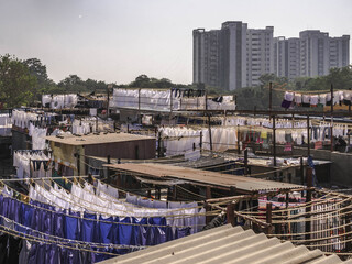 Fototapeta premium Dhobi Ghat open-air laundry in Mumbai, India