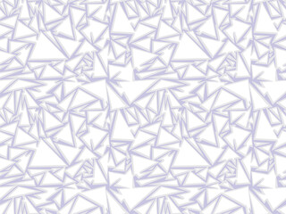 Abstract geometric seamless pattern in white, gray and light lilac color, from triangles of different sizes, associated with winter and ice