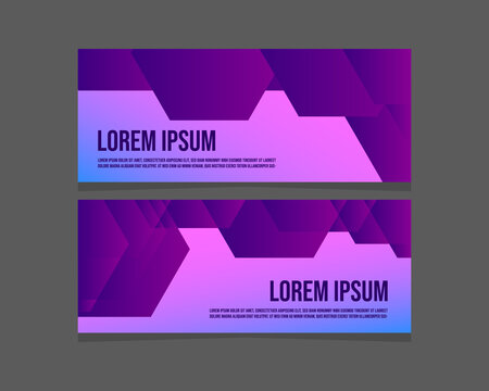 fun and dynamic abstract gradient geometric banner for landing page web or print element