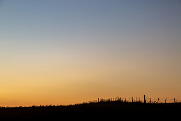 Silhouetted Farmland at Sunset