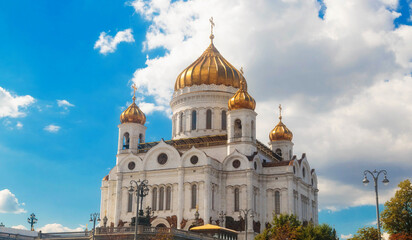 Cathedral of christ the savior view from the embankment of the Moscow river