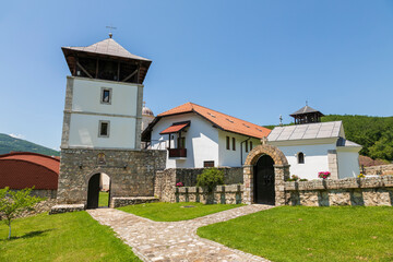 Fototapeta na wymiar View of the medieval Mileseva Monastery. Located near Prijepolje, Serbia.