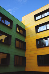 Fototapeta na wymiar yellow building facade