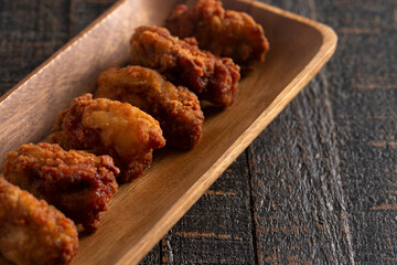 Breaded and Fried Oysters on a Rustic Wooden Table