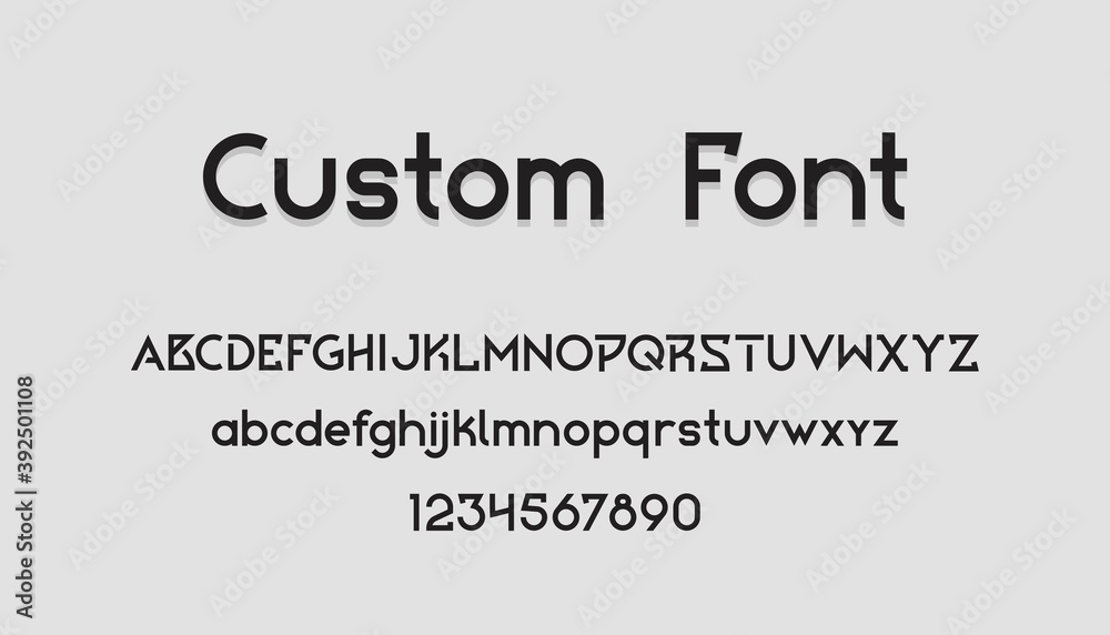 Fototapete geometric font. uppercase and lowercase letters and numbers. collection english text symbols for cre