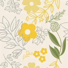 Fototapeten  Floral abstract seamless patterns. Vector design for different surfases.  © moro