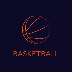 Basketball ball logotype for apps and websites. Vector illustration.