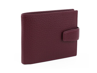New brown wallet of cattle leather isolated