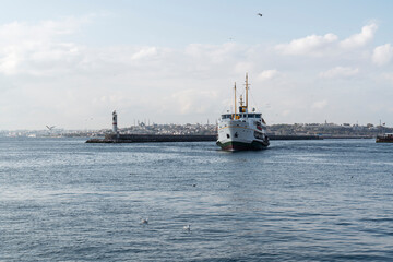 Fototapeta premium View of Istanbul and ferry