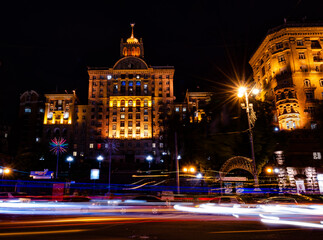 Fototapeta na wymiar night view of the city, Kyiv, Ukraine