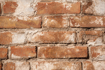 Texture of old yellow brick wall