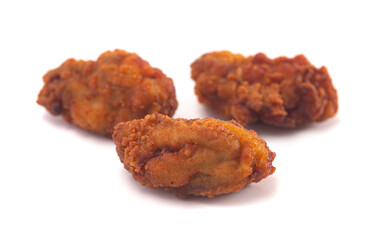 Breaded and Fried Oysters on a White Background