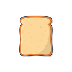 Slice Of Bread Vector Icon Illustration. Toasted Bread Slice For Breakfast. Bakery Pastry Product