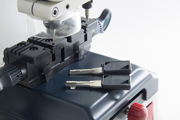 Production of home keys on a specialized vertical key machine.