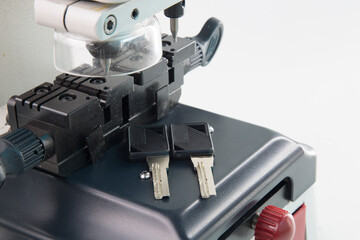 Production of home keys on a specialized vertical key machine.