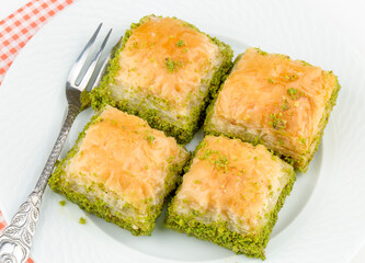 Turkish kitchen; Traditional delicious Turkish desserts; Baklava