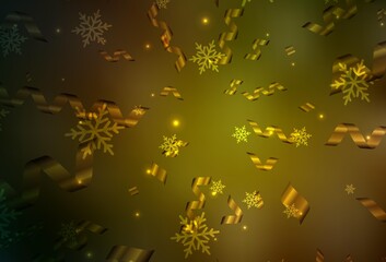 Dark Green, Yellow vector background in Xmas style.