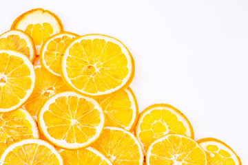 Dried orange fruit, isolated, food concept photo.