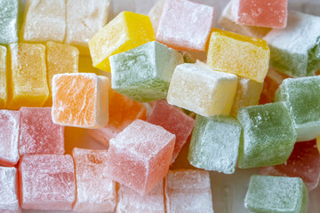 Heap of colorful Turkish delight