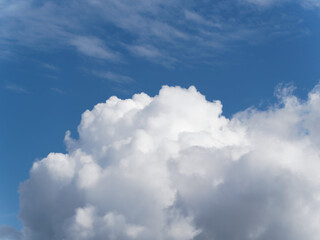 Cumulus clouds against the blue sky. Beautiful sky.
