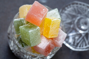 Heap of colorful Turkish delight