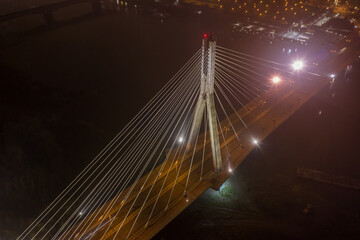 Świętokrzyski Bridge at night
