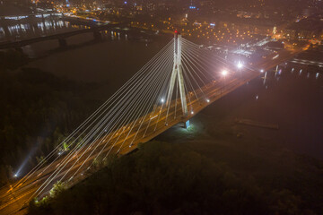 Fototapeta na wymiar Świętokrzyski Bridge at night