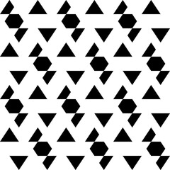 Fototapeta premium Seamless vector. Hexagons, triangles, trapeziums background. Folk ornament. Polygons pattern. Ethnic motif. Geometric wallpaper. Digital paper, textile print, abstract backdrop.